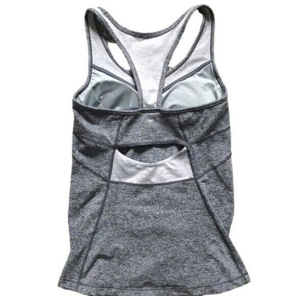 Zella Tank Top Women’s Size XS Take The Plunge Grey Activewear Open Back‎ Logo - Picture 5 of 8